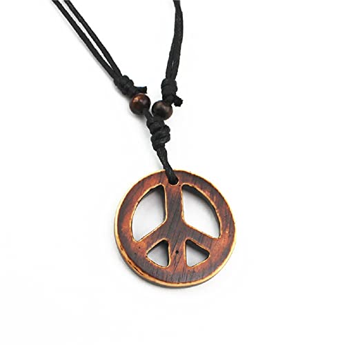 CHCWR Retro handgefertigte Liebe Friedenszeichen Amulett Halskette Einstellbare Vintage -Seilkette Harz Webschmuck für Männer Frauen Frauen CHCWR Retro handgefertigte Liebe Friedenszeichen Amulett Halskette Einstellbare Vintage -Seilkette Harz Webschmuck für Männer Frauen Frauen von CHCWR