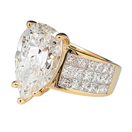 CHCWR Ringe für Männer Männer, Wassertropfen birnenförmige Zirkone Ring für Frauen Einfache Mikro -Set -Quadrate Diamond Ring für Frauen Geburtstagsgeschenkschmuck für Mutter Mama von CHCWR