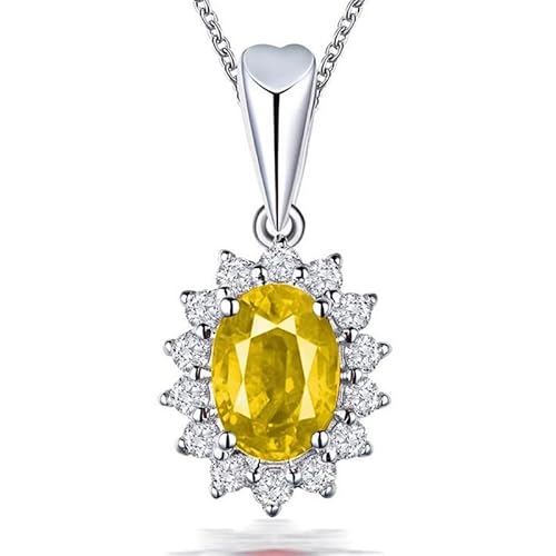 CHCWR Sapphire Diamond Anhänger Hochzeit Anhänger Ketten Halskette für Frauen Schmuck von CHCWR