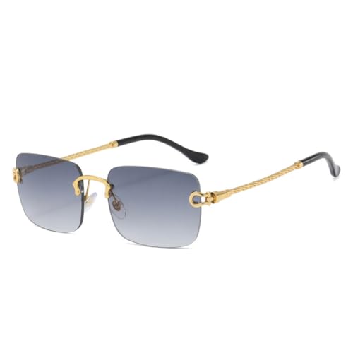 CHCWR Sonnenbrille für Damen und Herren, randlos, Farbverlauf, Sonnenbrille, Schattierungen, rahmenlose Brille, Retromode, Gradient Grey, Einheitsgröße CHCWR Sonnenbrille für Damen und Herren, randlos, Farbverlauf, Sonnenbrille, Schattierungen, rahmenlose Brille, Retromode, Gradient Grey, Einheitsgröße von CHCWR
