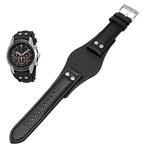 Echtes Leder -Uhrband für fossile CH2592 CH2564 CH2565 CH2891CH3051 Wristband 22mm Männer -Tablettgurt mit Nietstil (Farbe: braun schwarz, Größe: 22 mm) von CHCWR