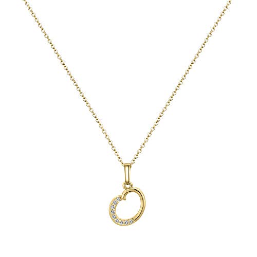 Erste Halskette für Frauen - gefüllte zierliche kubische Zirkonia -Monogramm Brief Anhänger Halskette Tiny Cursive Großbuchstaben 26 Alphabet anfängliche Halskette Charme Schmuckgeschenke für Mädchen von CHCWR