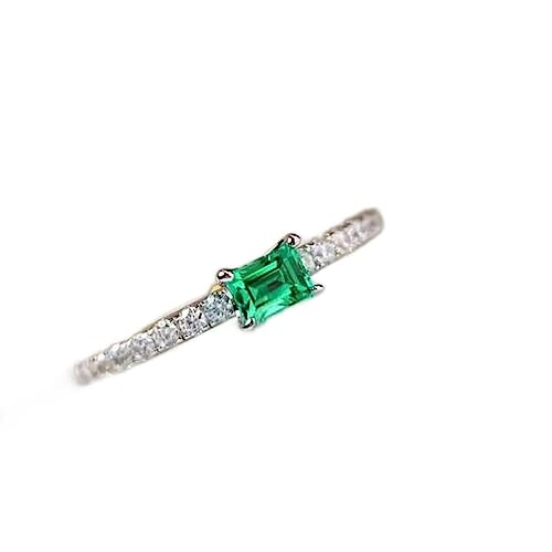 Erwachsene Emerald Eheringe für Frauen 925 Sterling Silber Sprudel Carbon Diamond Jewelry Geschenke von CHCWR