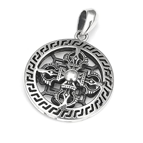 Exquisites Schmuck, Halsketten mit Anhängern, Herrenkreuz Vajrayana Vintage Cross Vajrayana Halsketten für Männer + Kette 50 cm von CHCWR