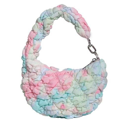 Frauen Puffer Armband Bag Klapptasche Leichte stilvolle Crescent -Tasche große Kapazität Mode Halbmondbeutel Nylonblasen Geldbeutel von CHCWR