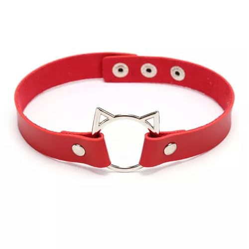 Mode Frauen hohl Out Cat Head Choker Verstellbarer Halskettenschmuck Geschenke-Pink-/ von CHCWR