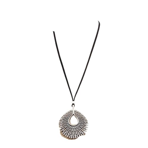 NEU 2025 1PC Großes Herz/Blume/Baum/Celtics Knoten Anhänger Halskette auf langem schwarzes Wildleder -Kordel Lagenlook für Schmuck Frauen täglich tragen Schmuck Geschenkmodentrendy -Accessoires von CHCWR