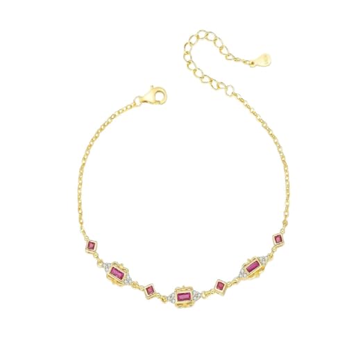 NEU 2025 925 Sterling Silber Exquisites Retro Crown CZ Armbänder Goldfarbe Verstellbare Linkkette Armbänder für Frauen Dekoration Schmuck Gedenk mit Ihrem Zubehör Trendy Best für Geschenk von CHCWR