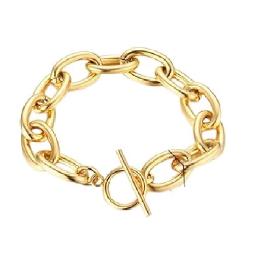 NEU 2025 Chunky Curb Link -Kette Frauen Armband Edelstahl elegante große Kette Wechsel Armband Dekoration Schmuck Gedenk für Sie Accessoires Trendy Creative Beste for Gift von CHCWR