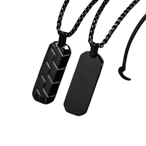 NEU 2025 Geschenk Mode Geometrische Halsketten für Männer, wasserdichte Edelstahl -Rechteck -Anhängerkragen, stilvolle Geschenke ihm Schmuck Trendszubehör kreativ von CHCWR