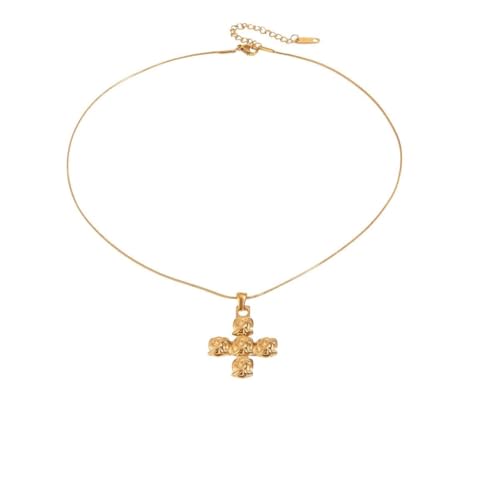NEU 2025 UNISEX 18K GLOTTE PADTLASTLICHE STAEL CROSS ROSE SNEAKETRECHTE Kette Anhänger Halskette Frauen Licht luxuriöser allergischer Schmuck Erkenntnisse Modetrendy -Accessoires kreatives Geschenk von CHCWR