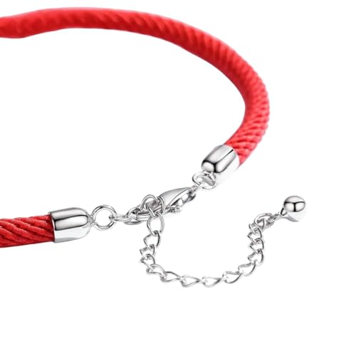 NEU 2025 UNISEX 925 STERLING SILBER Seilbänder Lucky Red White Black Chain Fit für Perlen DIY FINE Schmuck machen Dekoration Luxusaccessoires Trendy für Frauen und Männer von CHCWR