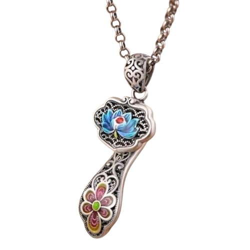 NEU 2025 UNISEX ETHNISCHER SMAMEL EMAMEL CORPED Pendelled Halskette für Lady Choker Vintage Hollow Lines Muster Ruyi Frauen Schmuckmodetik -Accessoires kreatives Geschenk für Frauen und Männer von CHCWR