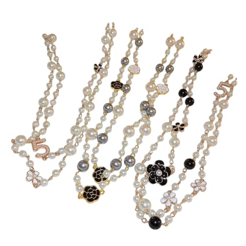 NEU 2025 UNISEX Elegante Frauen klassische exquisite Perle Camellia Lange Pullover Halskette Mode Lady Party Hochzeitskristallschmuck Ketten Dekoration Luxusaccessoires Trendy Best für Geschenk und von CHCWR