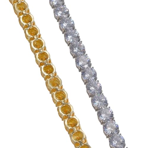 NEU 2025 UNISEX HIP HOP MEN TENNIS -Armband Mode 8mmrund kubische Zirkon -Armbänder für Frauen Gelbe rosa Party Hochzeitsdekoration Schmuck Luxus mit Ihnen Accessoires Trendy für Frauen und Männer von CHCWR