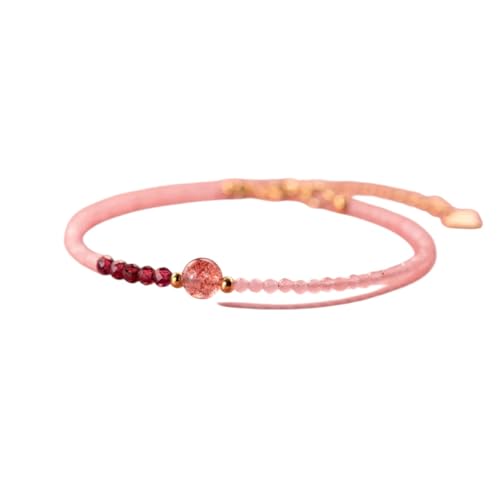 NEU 2025 UNISEX NATURE SONNE ERNEBERBERBERBERBERECHTE Quarz Frauen Armband Silber 925 Schmuck Granat Armbänder auf Hand rosa Kristallperlen Geschenk für Tochterdekoration Luxus Trendy Beste für von CHCWR