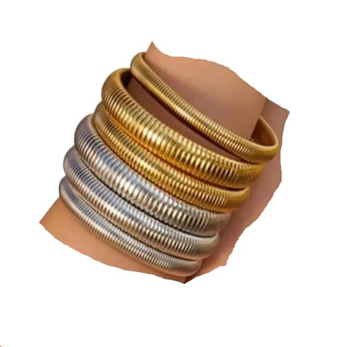 NEU 2025 UNISEX WASGERFORTES DOMINLICHES STAEL RETRO -Elastizität Dickes Luxus -polnisches Armband 18K Gold plattiert Trend Mode Schmuck Erkenntnisse Männer Frauen Trends Accessoires kreatives von CHCWR