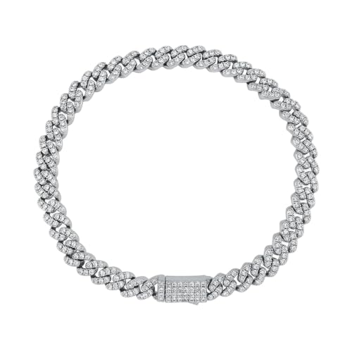 NEU 2025 UNISEX WOMENS BRAKELET 6 mm kubanische Kette ECED CZ mit Frühlingsverschluss Hip Hop Personalisierten Schmuck für Dekoration Luxus Sie Accessoires Trendy für Frauen und Männer von CHCWR