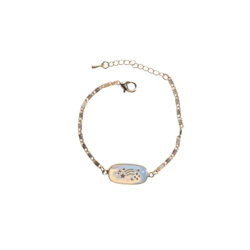 NEU 2025 Vintage Oval Naturstein Schmetterling Sternstar Mond Schlange Anhänger Halskette für Frauen Gold Farbkette Armband Mode Schmuck Geschenke Trendy Accessoires kreatives Geschenk von CHCWR