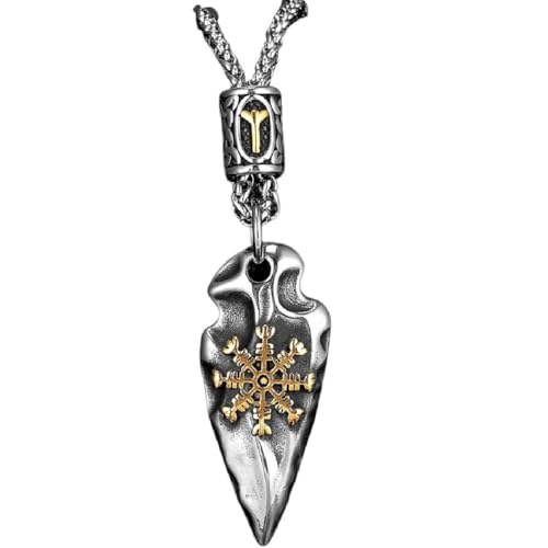 NEU 2026 Ankunft nordischer Mythologie Speer Gungnir Viking Shield Halsketten Männer Edelstahl Amulett Rune Vegvissir Skandinavian Schmuck Erkenntnisse Modetrendy Accessoires kreatives Geschenk für von CHCWR