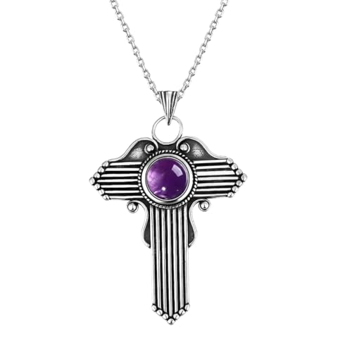 NEU 2026 UNISEX Creative Large T -förmige Anhänger Halskette mit natürlicher Rhodochrosit 925 Sterling Silber Tiger Eye Luxusgeschenke Schmuck für Frauen Dekoration Trendy für Frauen und Männer von CHCWR