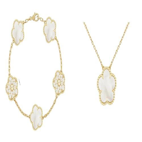 NEU 2026 UNISEX Einfache 15mm Naturalschalenstein Fünf-Blütenblumen-Set Armband Halskette Klassische Frauen Schmuck Erkenntnisse für Party Daily Wear Mode Trendy Accessoires kreatives Geschenk Frauen von CHCWR