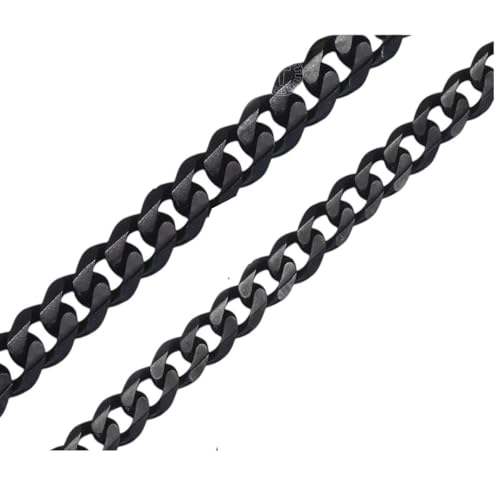 NEU 2026 UNISEX -FETINLE STELL STELL Schwarz Edelstahl Bordsteinkubaner Linkkette für Männer Frauen Hochhalsrang Gold von CHCWR