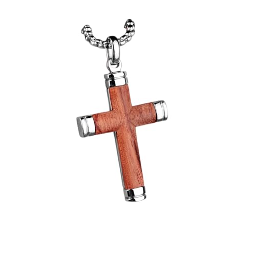NEU 2026 UNISEX HOLZ MATERIAL CROSS LANGE MENS Halsketten Anhänger Ketten Punk für seinen männlichen Edelstahlschmuck Kreativität Dekoration Luxus mit Ihnen Accessoires Trendy für Frauen und Männer von CHCWR