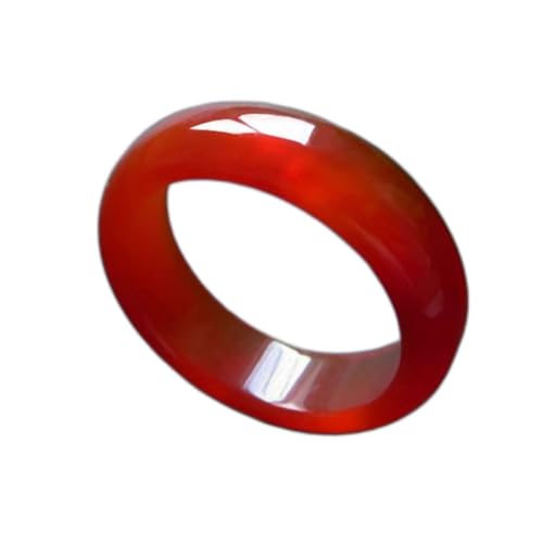 Natural Green Chalcedon Achat Jade Ring Chinesische Jadeit Amulett Mode Charme Schmuck handgeschnitzte Handwerk Geschenke Frauen Männer (Edelsteinfarbe: Rosa, Ringgröße: Innendurchmesser18mm) von CHCWR