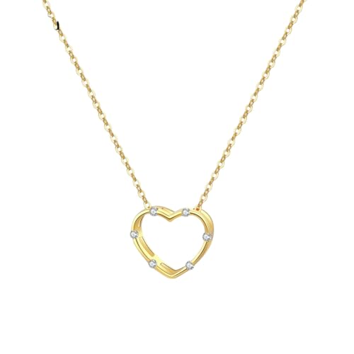 Neu 2026 Ankunft 925 Sterling Silber Gold Clear Love Heart Anhänger Halskette Langkette Luxus feiner Schmuck 2025 Frauen Hochzeitsgeschenk Schmuckgeschenk Mode -Accessoires kreativ von CHCWR