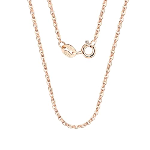 Neue 2025 Unisex Roségold 925 Sterling Silber Fashion Kabelverbindungsketten Halskette für Frauen dünne Halskette Accessoires Dekoration Schmuck Luxus mit Ihnen trendy kreativ für Frauen und Männer von CHCWR