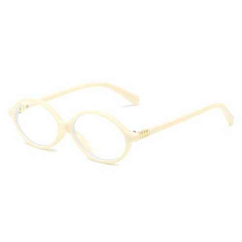 Neue 2025 modische kleine ovale Sonnenbrille für Damen, UV400, Vintage, klare Ozeanlinse, Herren, Punk, Trending Sonnenbrille, Beige / transparent, Einheitsgröße von CHCWR