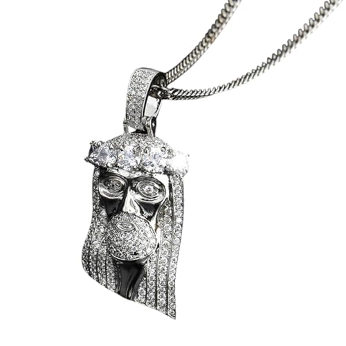 Neue 2026 Unisex Männer Hip Hop Rapper Populär Schmuck Halskette Cleopatra Religiöser Jesus Porträt Anhänger für Frauen Edelstahlkettenkette Dekoration Luxus Trendy für Frauen und Männer von CHCWR