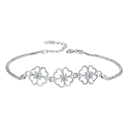 Neues 2025 Unisex 100% 925 Sterling Silber Armband Glückshänger Zirkon Amethyst Frauen Luxusdekoration Schmuck für Sie Accessoires Trendy Creative für Frauen und Männer von CHCWR