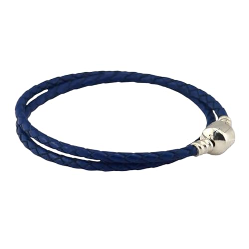 Neues 2025 Unisex dunkelblaue Momente doppelt gewebtes Lederarmband passt original Sterling Silber Charms & Perlen für Frau DIY Juwely Making Dekoration Luxusaccessoires Trendy für Frauen und von CHCWR