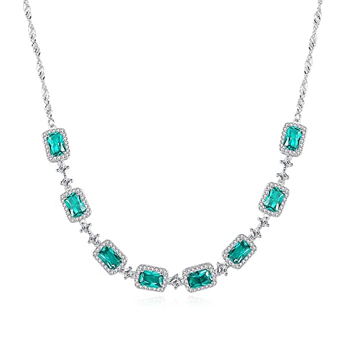 Smaragd Hochzeit Anhänger Halskette für Frauen Charming Chain Link Halskette 925 Fein Schmuck Smaragd Hochzeit Anhänger Halskette für Frauen Charming Chain Link Halskette 925 Fein Schmuck von CHCWR