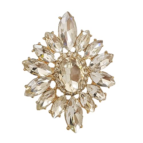 Übertriebener Statement Ehering für Frauen Vintage Strassstein Kristall Cluster Verstellbares offenes Band Wrap Geburtstag Weihnachten Cocktail Party Ring Komfort Fit Schmuck von CHCWR