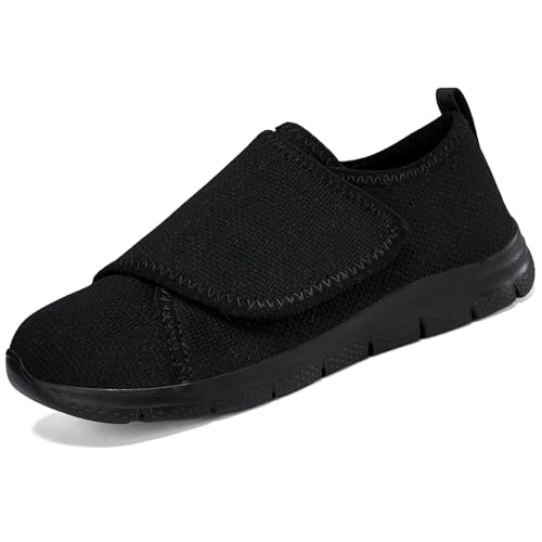 CHDDHX Diabetiker Schuhe Damen Warm Gefüttert Weit Klettverschuß Walkingschuhe Leichte Orthopädische Freizeitschuhe Schwarz Größe 41 CHDDHX Diabetiker Schuhe Damen Warm Gefüttert Weit Klettverschuß Walkingschuhe Leichte Orthopädische Freizeitschuhe Schwarz Größe 41 von CHDDHX
