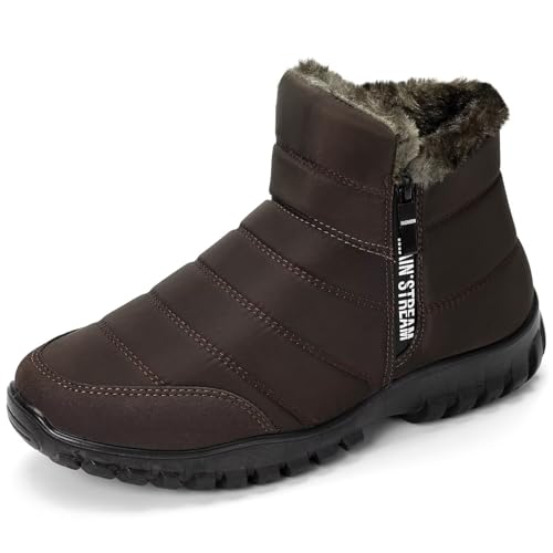 CHDDHX Winterschuhe Herren Gefüttert Winterstiefel Wasserdicht Warm Winter Schneestiefel Kurzschaft Stiefel Rutschfest Kurz Winterboots für Männer, Braun Größe 43 CHDDHX Winterschuhe Herren Gefüttert Winterstiefel Wasserdicht Warm Winter Schneestiefel Kurzschaft Stiefel Rutschfest Kurz Winterboots für Männer, Braun Größe 43 von CHDDHX