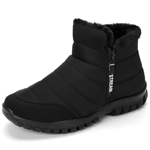 CHDDHX Winterschuhe Herren Gefüttert Winterstiefel Wasserdicht Warm Winter Schneestiefel Kurzschaft Stiefel Rutschfest Kurz Winterboots für Männer, Schwarz Größe 43 CHDDHX Winterschuhe Herren Gefüttert Winterstiefel Wasserdicht Warm Winter Schneestiefel Kurzschaft Stiefel Rutschfest Kurz Winterboots für Männer, Schwarz Größe 43 von CHDDHX