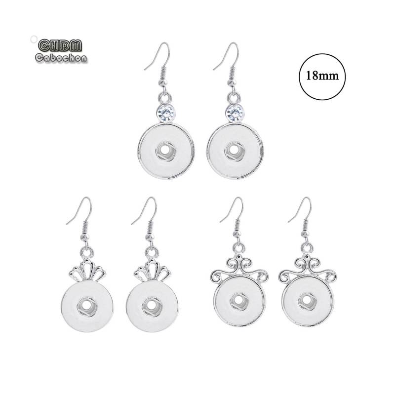 1 Paar Snap Button Baumeln Ohrringe, Austauschbare Ohrringe Für 18 Mm/20 Ginger Button, Noosa Style Edelstahl Zubehör von CHDMCabochon