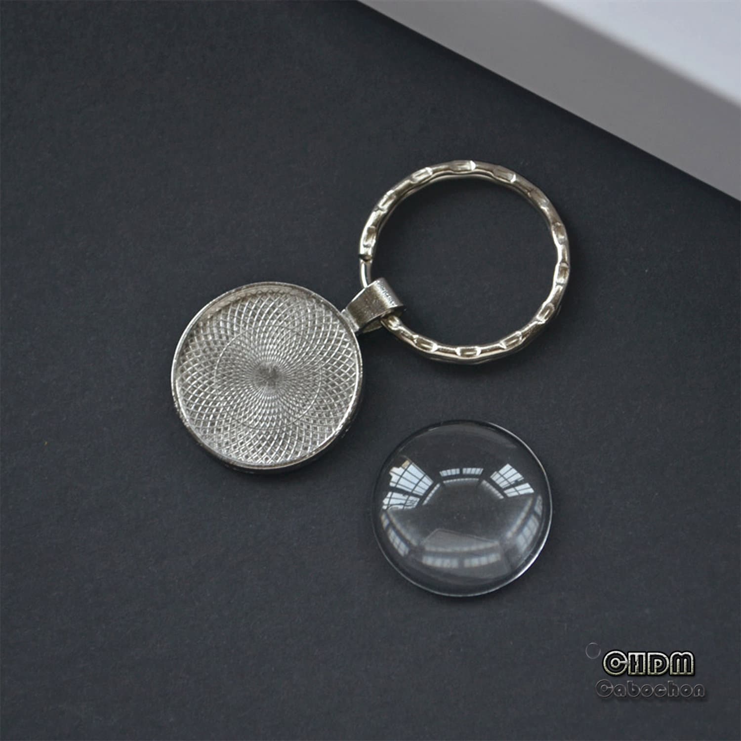 25 Mm Schlüsselanhänger Rohlinge Basis, 1 in Schlüsselring Mit Klarem Glaskuppel Cabochon, "Runde Foto-Schlüsselanhänger Kits, Diy Schmuck von CHDMCabochon