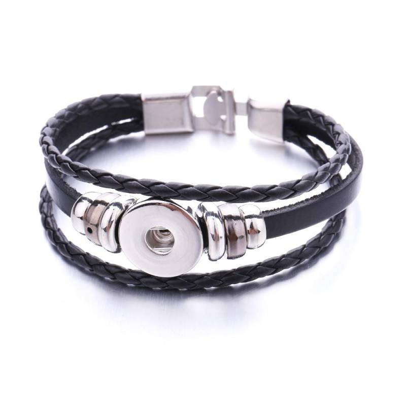 Snap Button Lederarmband Für 18mm/20mm Ginger Schmuck, Verstellbares Multilayer Noosa Armband | Sbb06 von CHDMCabochon