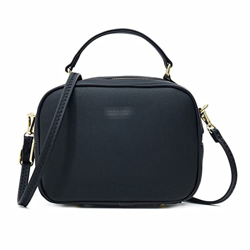CHDWEY Damen Handtaschen Vintage Bag Umhängetasche Pu. Leder-Dame-Schulter-Kurier-Beutel-Frauen-Entwerfer-Geldbeutel-Handtaschen-Fahsion Handytasche(Black) von CHDWEY