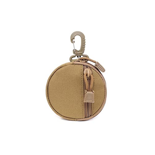 CHDWEY Herren Geldbörse Round Wallet Pouch Waist Bag Portable Oxford Cloth Mountaineering Pack Sundries Coins Pouch With Clip(Brass) von CHDWEY