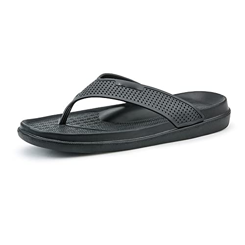 CHDWEY Herren-Slipper Sommer Coole Männer Hausschuhe Sandalen Strand Hausschuhe Komfortable Mode Hausschuhe Männer Flip Flops Männer Schuhe(Black,42 EU) von CHDWEY
