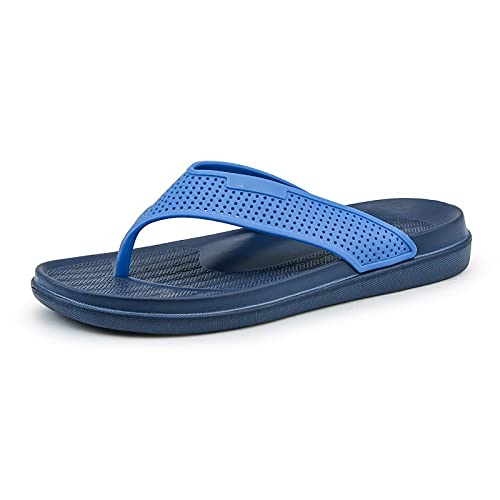CHDWEY Herren-Slipper Sommer Coole Männer Hausschuhe Sandalen Strand Hausschuhe Komfortable Mode Hausschuhe Männer Flip Flops Männer Schuhe(Blue,42 EU) von CHDWEY