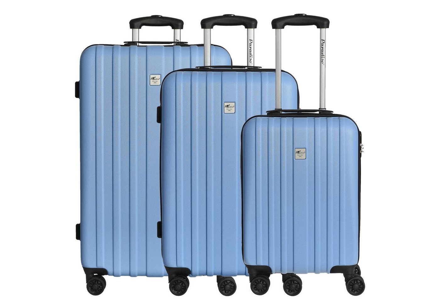 CHECK.IN® Koffer Aurora - Trolley-Set 3tlg. (himmelblau), 4 Rollen Rollen von CHECK.IN®
