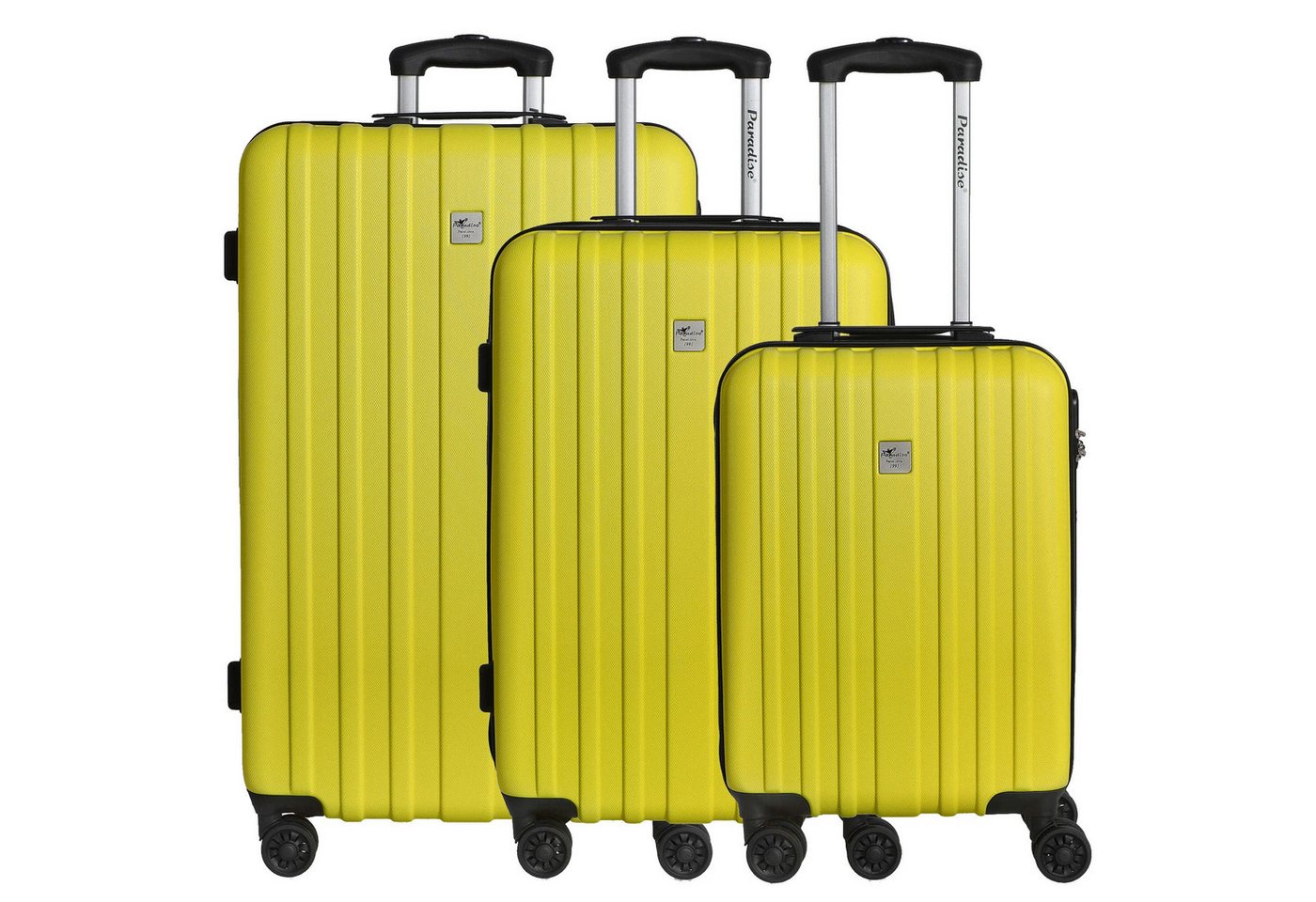 CHECK.IN® Koffer Aurora - Trolley-Set 3tlg. (zitronengelb), 4 Rollen Rollen von CHECK.IN®