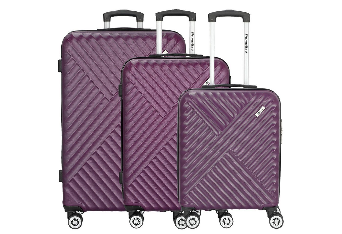 CHECK.IN® Kofferset Kingston - 4-Rollen-Trolley Set 3tlg. (lila), 4 Rollen Rollen von CHECK.IN®